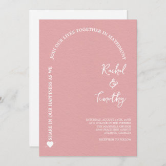 Elegant Framed in Faith  Light Coral Wedding Invitation