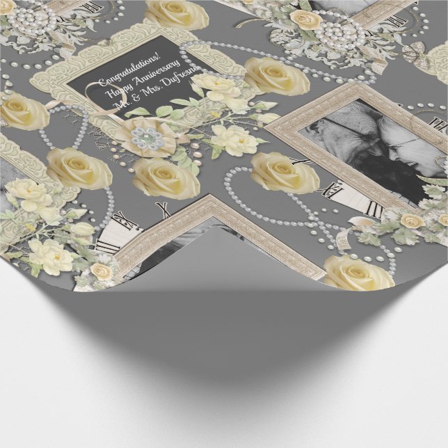 Elegant Frames Personalised Wedding/Anniversary Wrapping Paper (Corner)