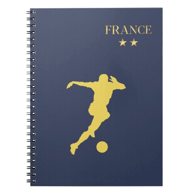 Elegant France Soccer Player  Notebook (Front)