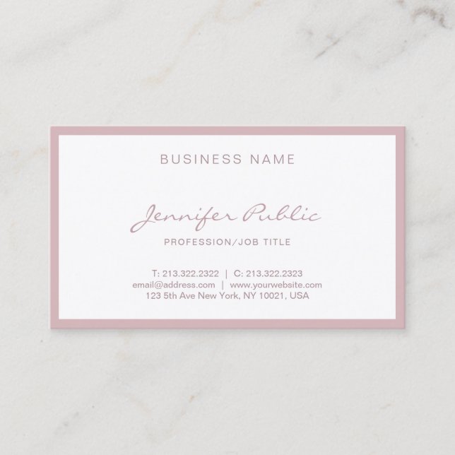 Elegant Freehand Script Minimalist Modern Simple Business Card (Front)
