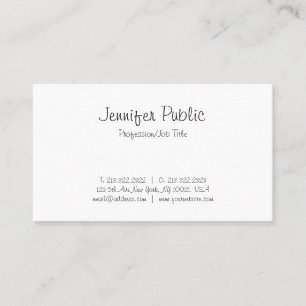 Elegant Freehand Script Simple Trendy Plain Modern Business Card