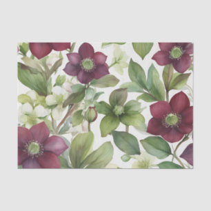 Elegant Freesia Floral Purple Watercolor  Tissue Paper