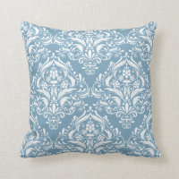 Elegant French Blue and White Damask Pattern