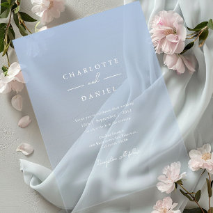 Elegant French Blue Gradient Acrylic Wedding Invitations