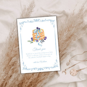Elegant French Blueberry Pancake Baby Shower  Thank You Card