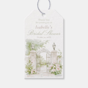 Elegant French Chateau Pastel Bridal Garden  Gift Tags