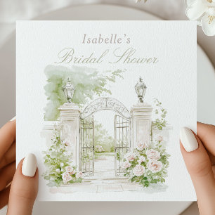 Elegant French Chateau Pastel Bridal Garden Napkin