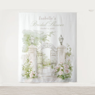 Elegant French Chateau Pastel Bridal Garden  Tapestry