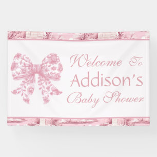 Elegant French Coquette Pink Baby Shower Banner