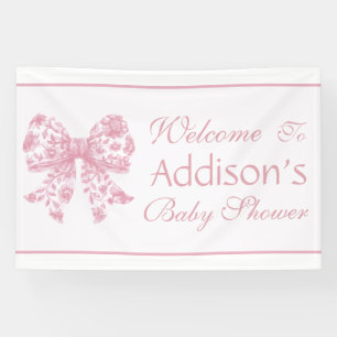Elegant French Coquette Pink Baby Shower  Banner