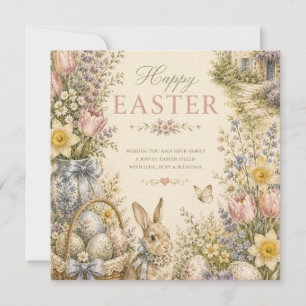 Elegant French Country Easter Greeting Vintage Invitation