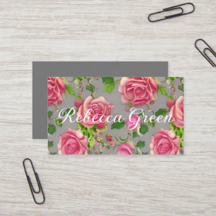 Elegant French Country Garden Rose Design Business Card