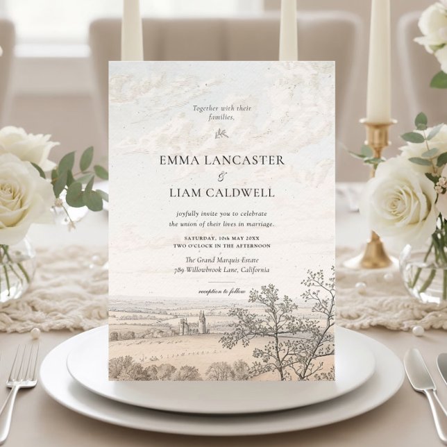 Elegant French Country Toile Wedding Invitation (Creator Uploaded)
