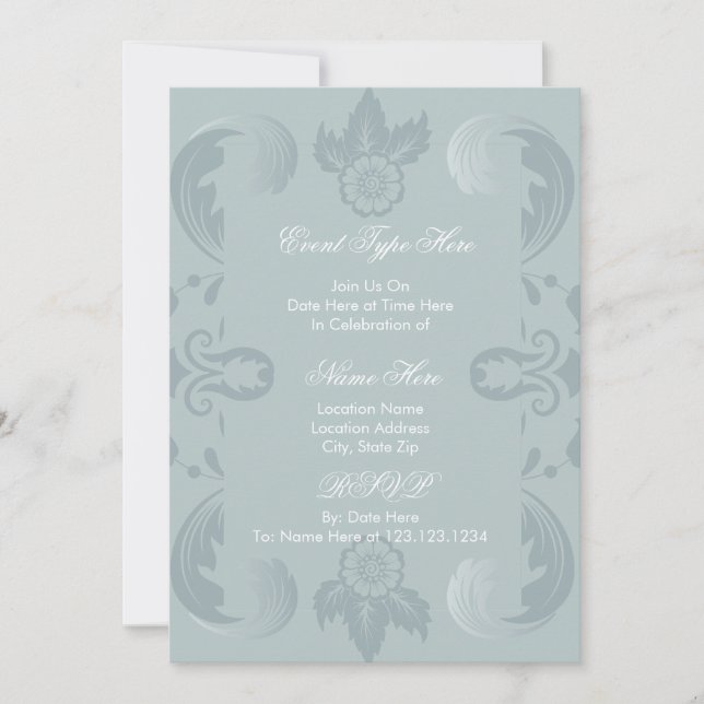 Elegant French Damask Invitation (Front)