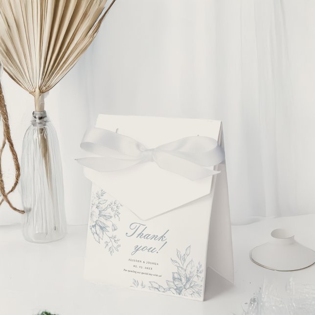 Elegant French Floral Blue Toile Wedding  Favour Box (Creator Uploaded)