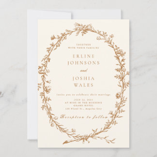 Elegant French Floral Wedding Invitation Design