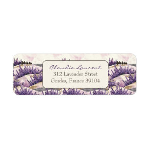 Elegant French Lavender Fields Return Address Label