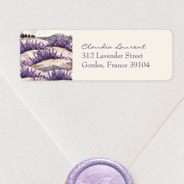 Elegant French Lavender Fields Return Address Label (Creator Uploaded)
