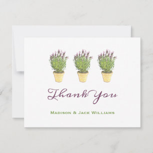 Elegant French Lavender Potted Plant Thank You Card