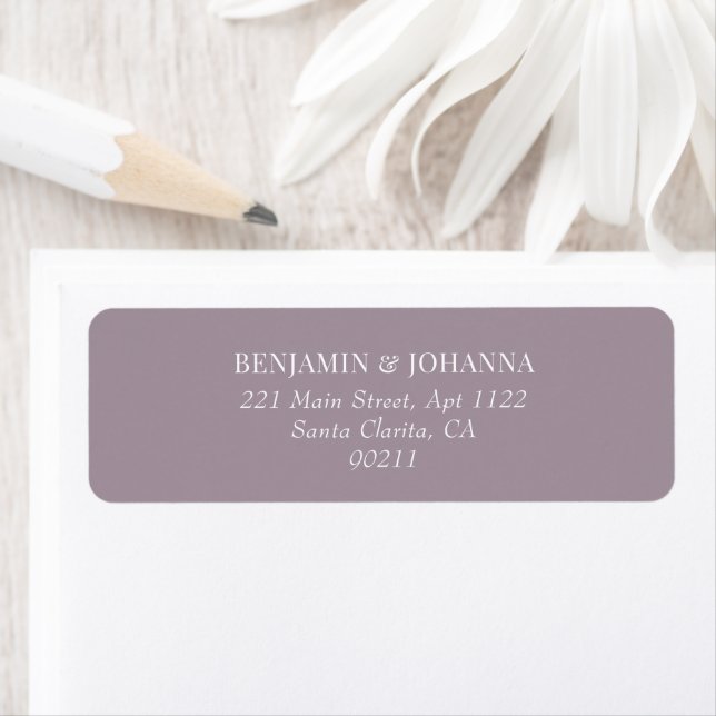Elegant French Lilac Wedding Return Address Return Address Label (Insitu)