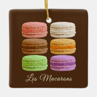 Elegant French Macarons - Associated Flavours Ceramic Ornament