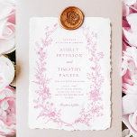 Elegant French Pink Toile Floral Wedding Invitation<br><div class="desc">Elegant French Pink Toile Floral Wedding</div>