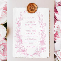Elegant French Pink Toile Floral Wedding