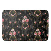 Elegant French Rococo Floral-Black Background