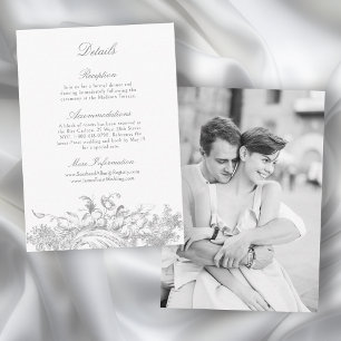 Elegant French Rococo Floral Frame Enclosure Card