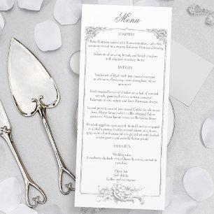Elegant French Rococo Floral Frame Menu