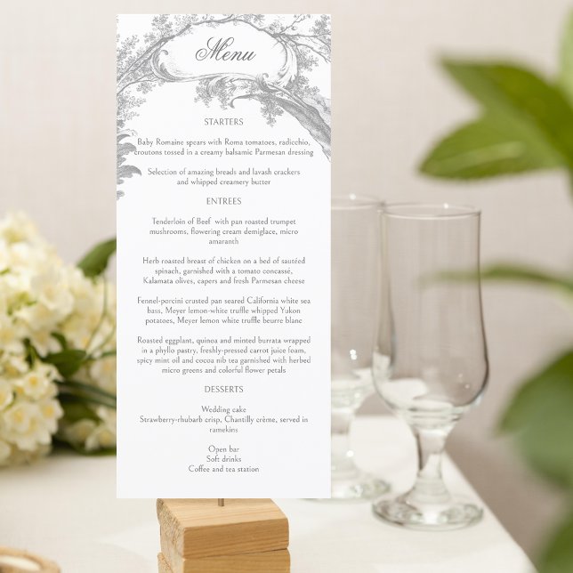 Elegant French Rococo Floral  Menu (Creator Uploaded)
