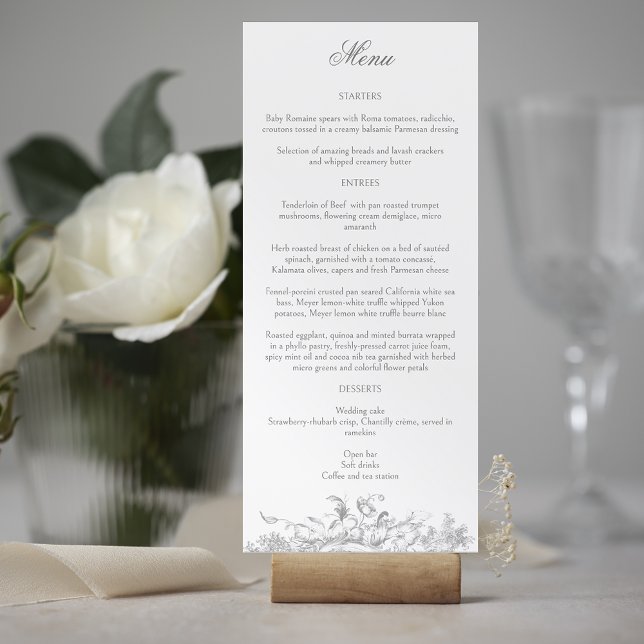 Elegant French Rococo Floral  Menu (Creator Uploaded)