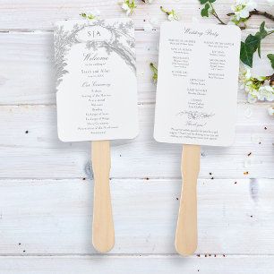 Elegant French Rococo Floral Program Hand Fan