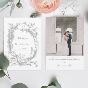 Elegant French Rococo Floral Thank You Card