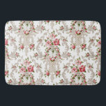 Elegant French Rococo Floral-White Background Bath Mat<br><div class="desc">Elegant,  romantic and ornate vintage French Rococo style seamless floral featuring pink roses and decorative scrollwork on white background.</div>