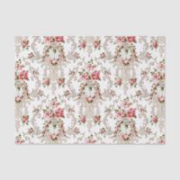 Elegant French Rococo Floral-White Background