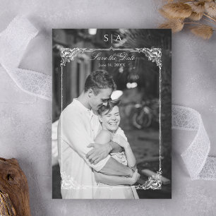 Elegant French Rococo Frame Photo Save The Date