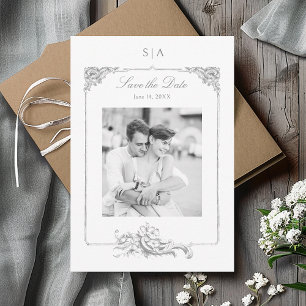 Elegant French Rococo Frame Photo Save The Date