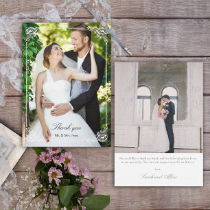 Elegant French Rococo Frame Photo Thank You Card