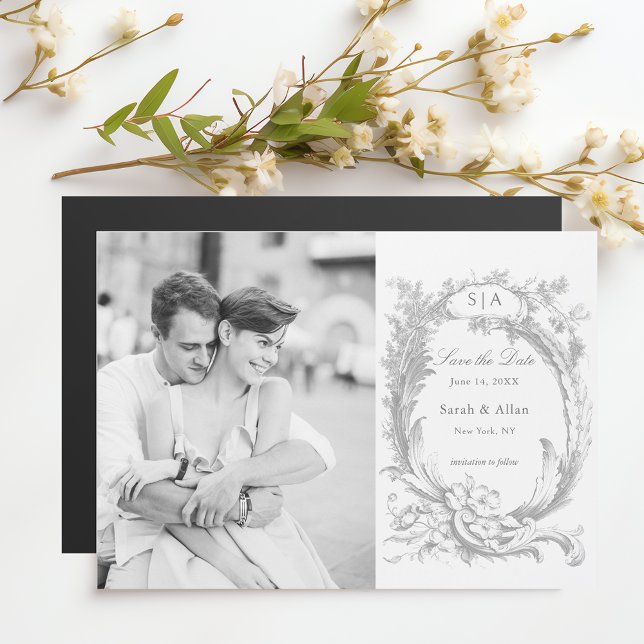 Elegant French Rococo Photo Save the Date (Creator Uploaded)