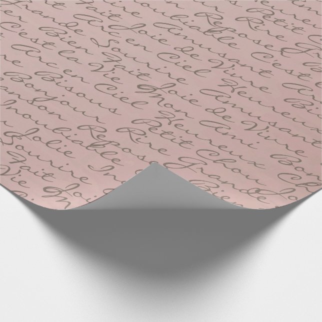Elegant French Script Decoupage Wrapping Paper (Corner)