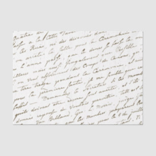 Elegant French Script Gold Vintage Tissue Paper