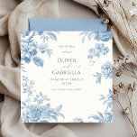 Elegant French toile Blue Floral Wedding Save The Date<br><div class="desc">Elegant French toile Blue Floral Wedding themed beach wedding collection features dusty blue toile,  stylish script and classy font event details,  modern and romantic,  great for french themed modern wedding,  botanical destination wedding,  Vintage boho themed wedding. If you need any other matching product or customisation,  kindly message via Zazzle.</div>