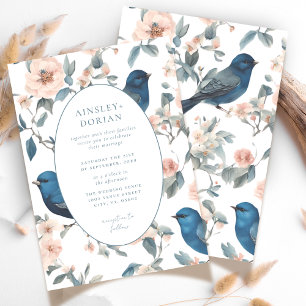 Elegant French Vintage Blue Chinoiserie Wedding Invitation