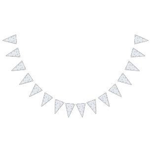 Elegant French Vintage Blue Floral Jouy Bunting