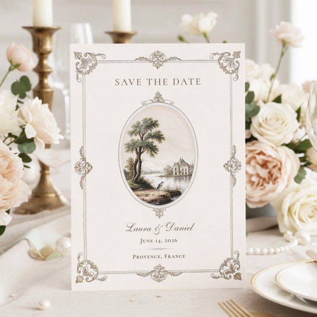 Elegant French Vintage Chateau Wedding  Save The Date (Creator Uploaded)