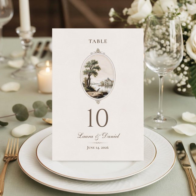 Elegant French Vintage Chateau Wedding Table Number (Creator Uploaded)