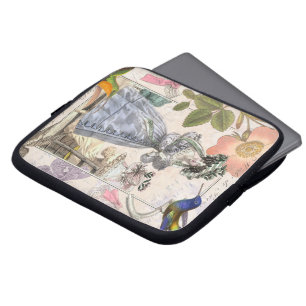 Elegant French Vintage Fashion Collage Laptop Sleeve