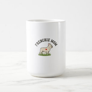 Elegant Frenchie Mom Illustration - Minimalist Cre Coffee Mug