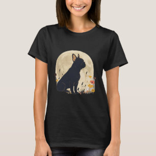 Elegant Frenchie Moonlight Garden Silhouette T-Shirt